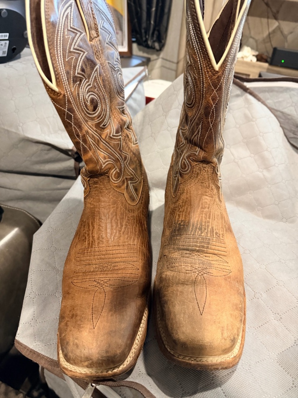 Durango Brown Western Embroidered Leather Cowboy Boots 11Wide